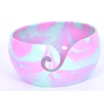 Vibrant Resin Yarn Bowl with Marbleized Finish