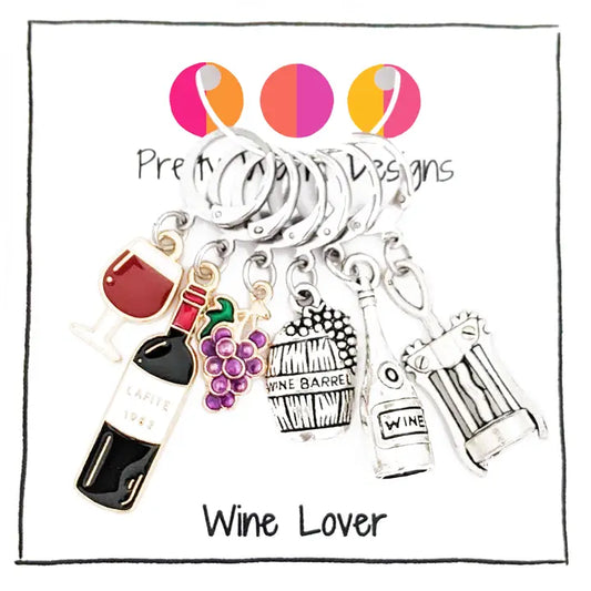 Wine Lover Locking Stitch Markers, Set of 6
