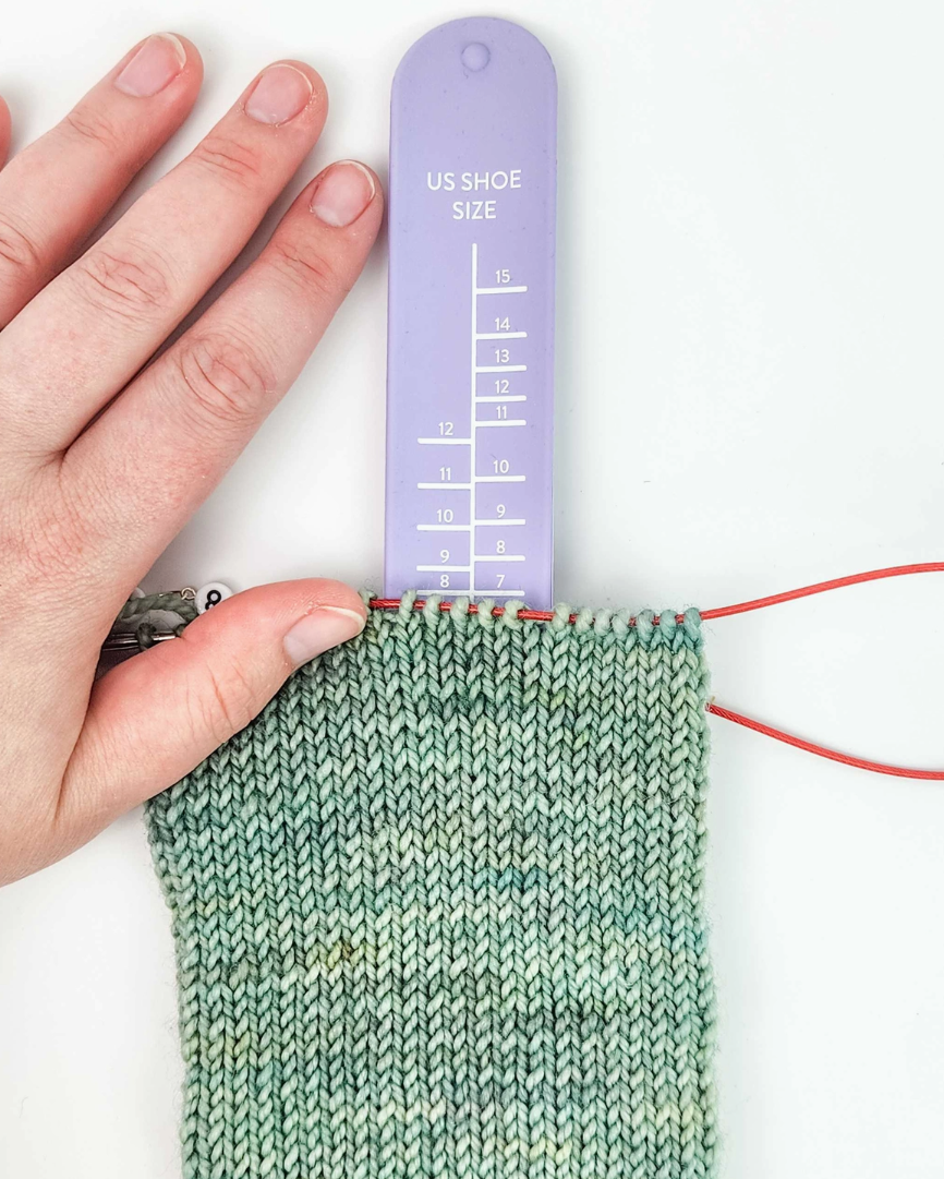 Sock Sizing Ruler from Twice Sheared Sheep