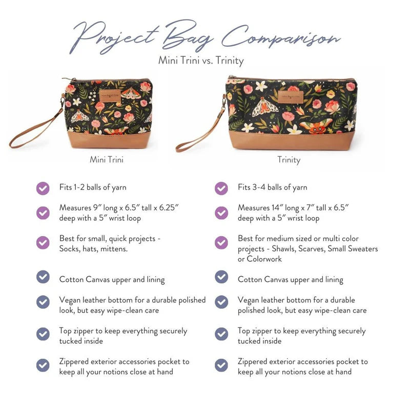 Mini Trini Bag – Small Zippered Sock Project Bag - Maisy the Highland Cow