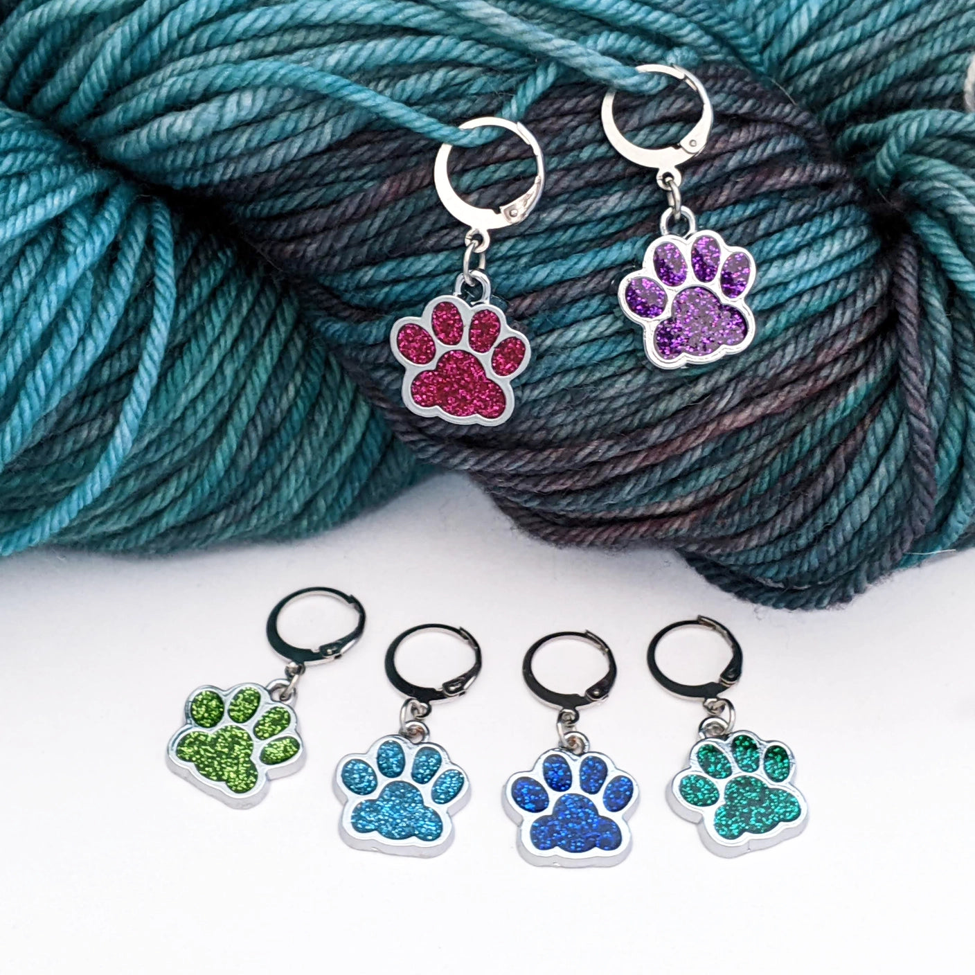 Sparkle Paws Locking Stitch Markers - Set of 6