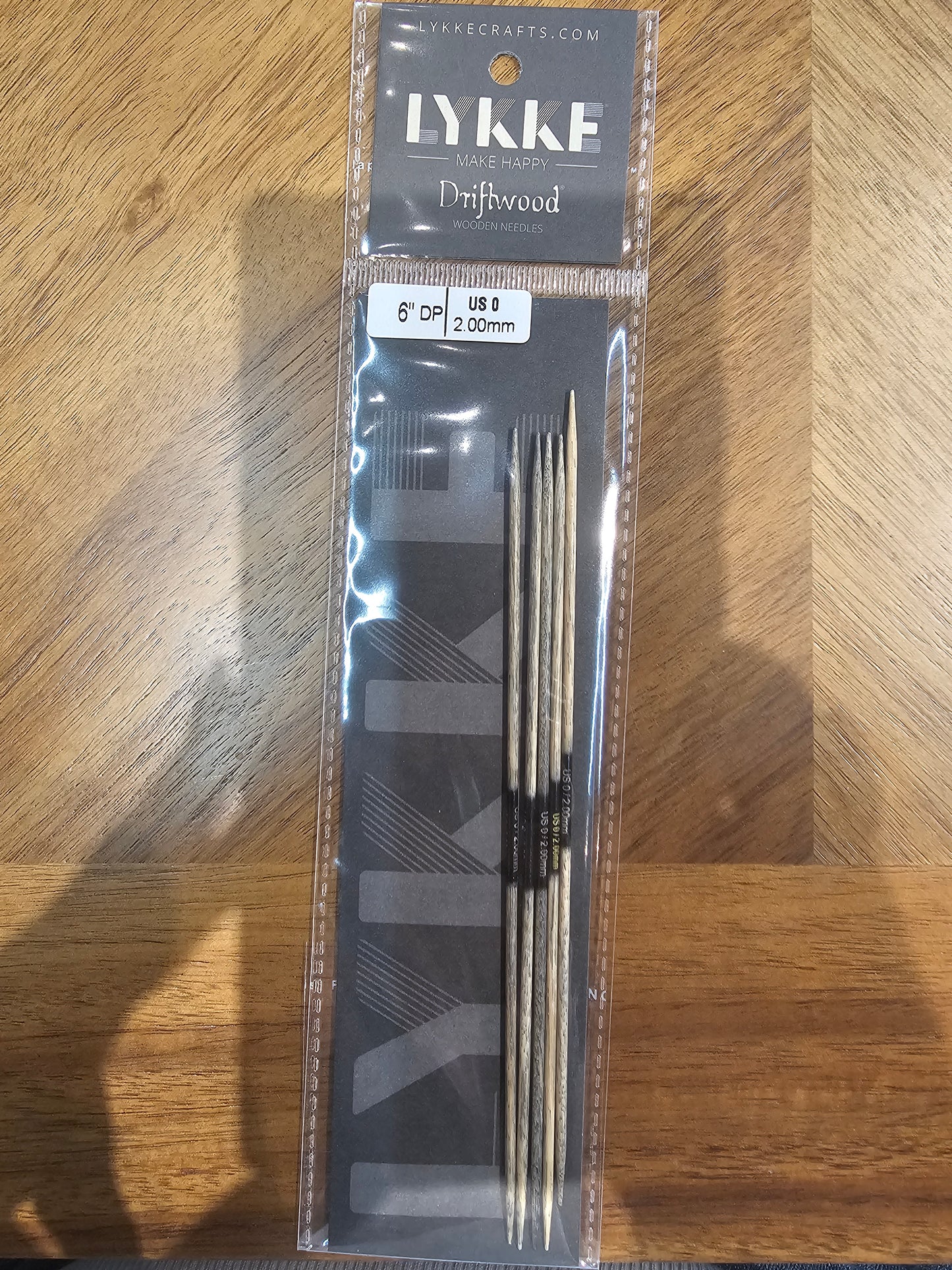 Double Pointed Needles - Lykke 6" Driftwood (set of 5)