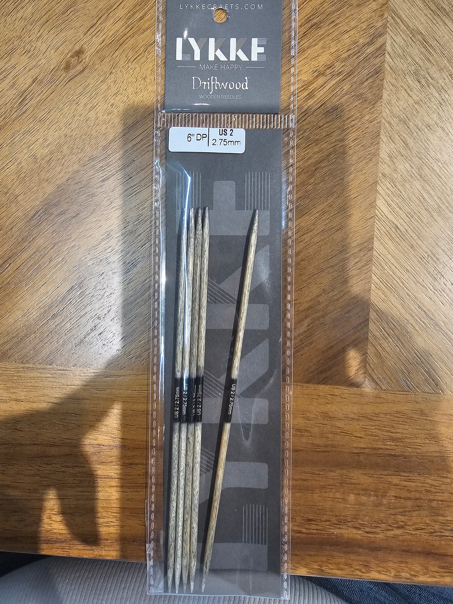 Double Pointed Needles - Lykke 6" Driftwood (set of 5)