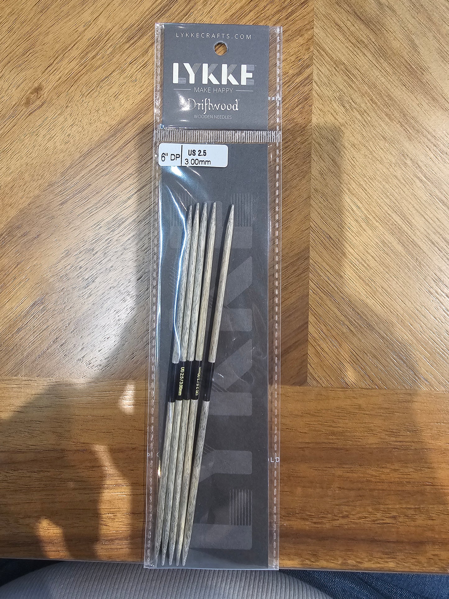 Double Pointed Needles - Lykke 6" Driftwood (set of 5)