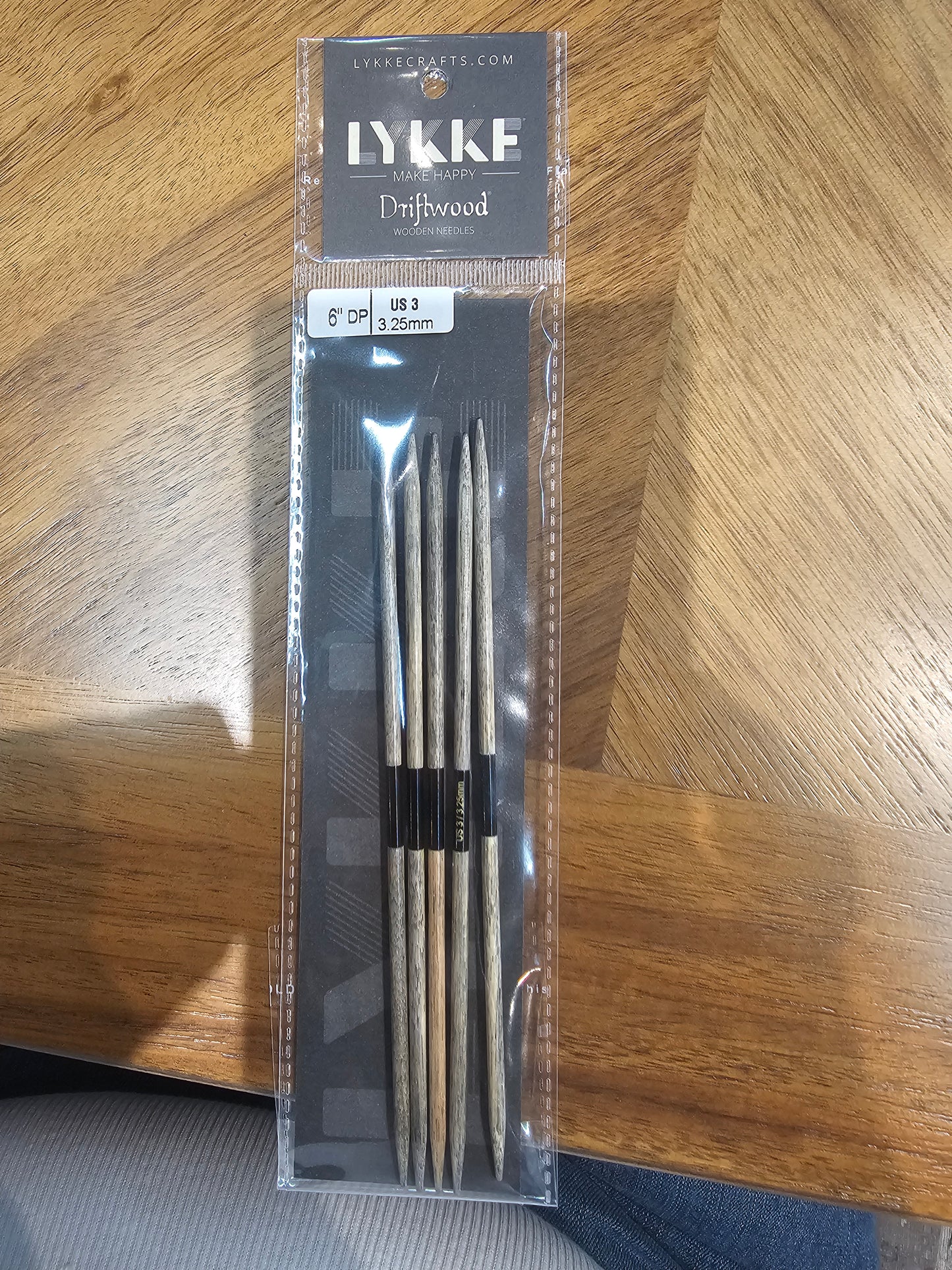 Double Pointed Needles - Lykke 6" Driftwood (set of 5)