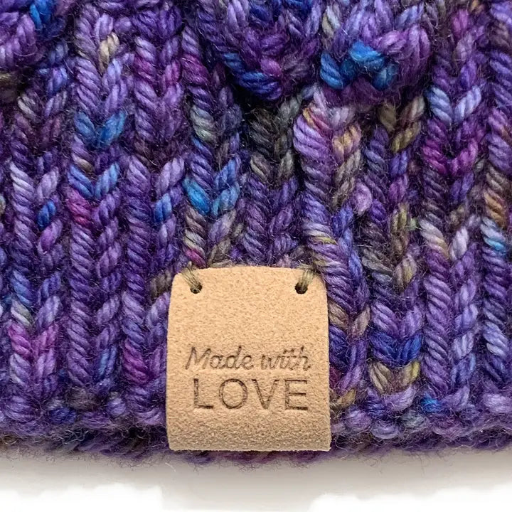 Made with Love Faux Leather Labels Set of 4 Knit Crochet Tag