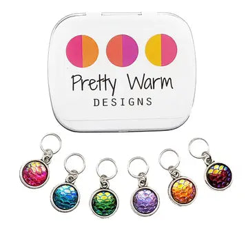 Dragon Scales & Mermaid Tails Stitch Markers Set of 6