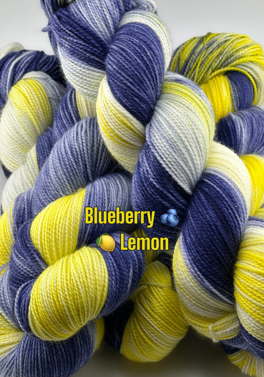 Blueberry Lemon Yarnette Hand Dyed Yarns