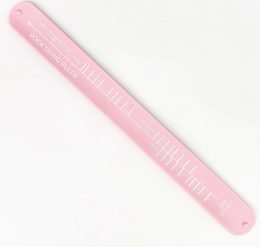 Sock Sizing Ruler from Twice Sheared Sheep