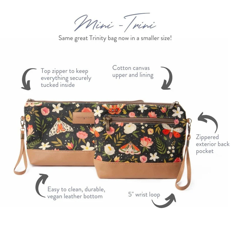 Mini Trini Bag – Small Zippered Sock Project Bag - Maisy the Highland Cow