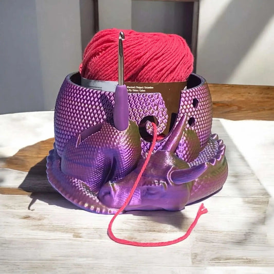 Dragon Yarn Bowl with Convenient Tool Holes