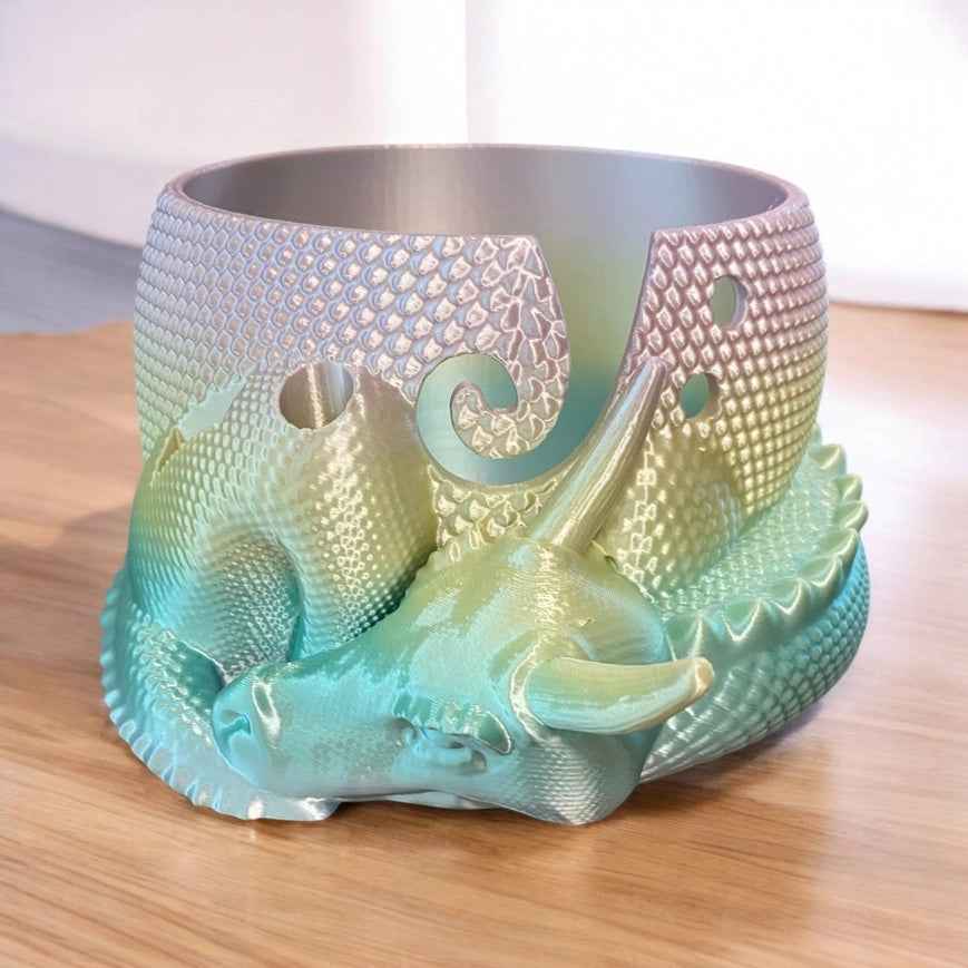 Dragon Yarn Bowl with Convenient Tool Holes