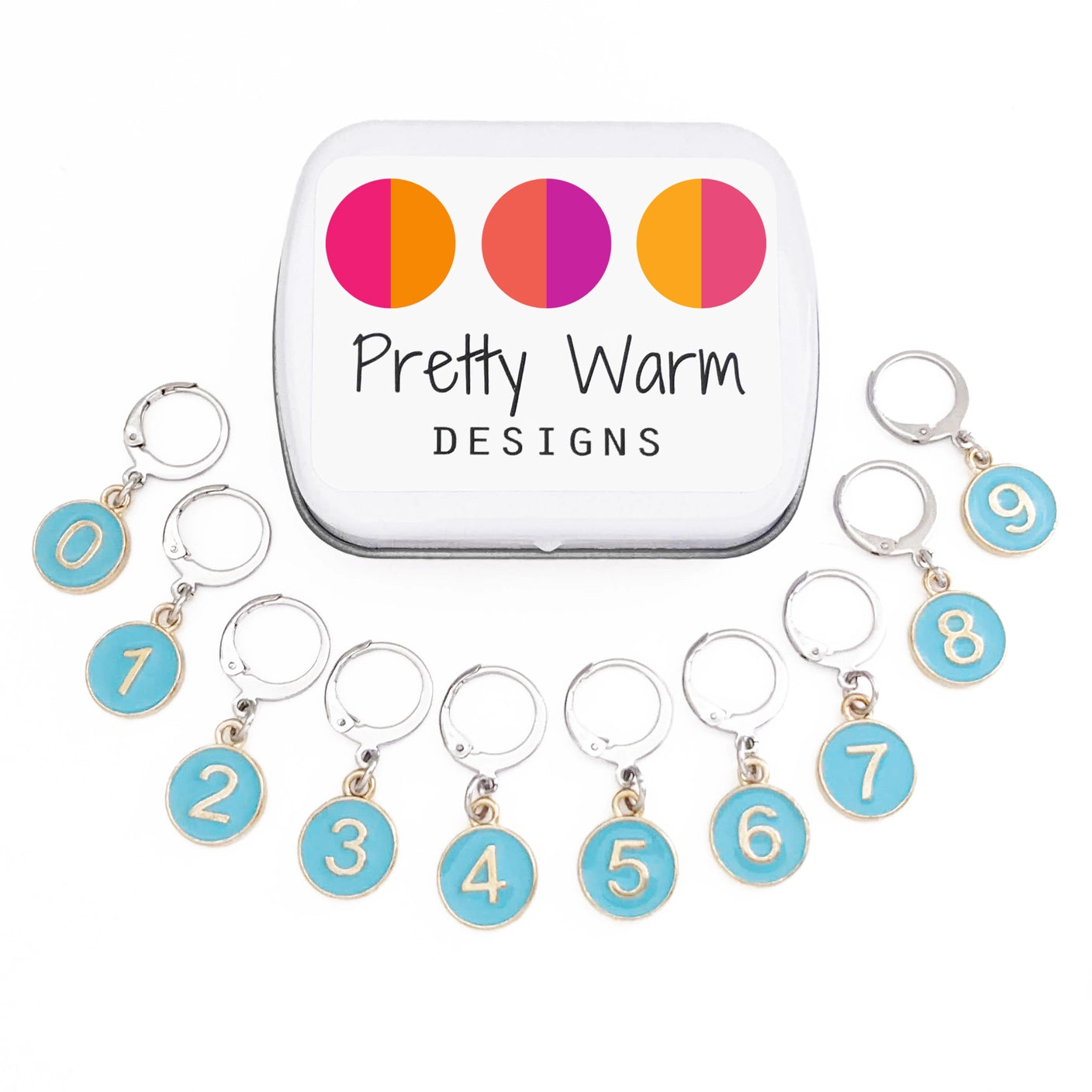 Numbers Locking Stitch Markers - Set of 10 with Storage Tin