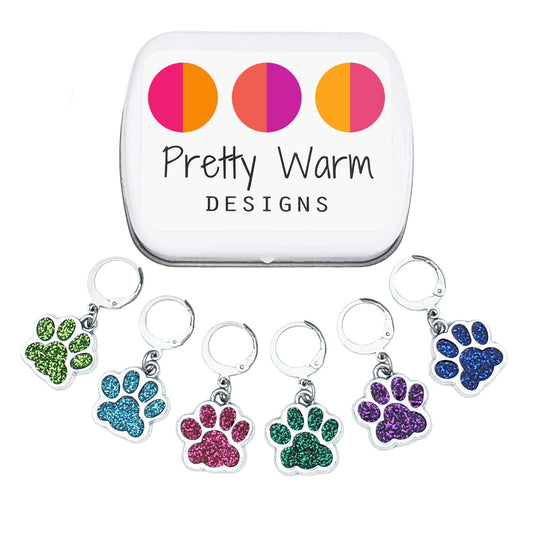 Sparkle Paws Locking Stitch Markers - Set of 6