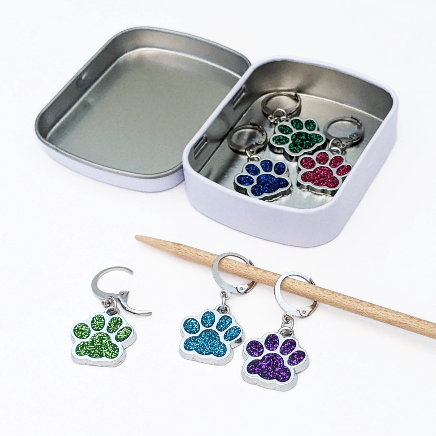 Sparkle Paws Locking Stitch Markers - Set of 6